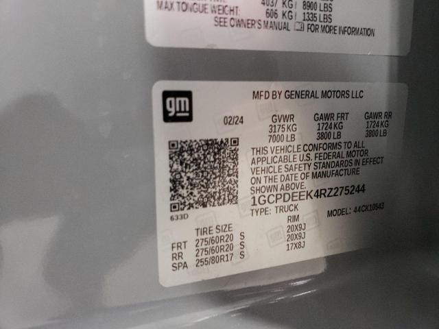 2024 CHEVROLET SILVERADO - 1GCPDEEK4RZ275244