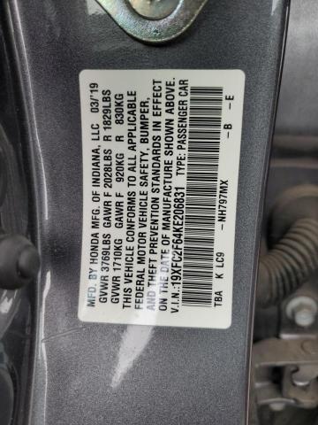 2019 HONDA CIVIC LX - 19XFC2F64KE206831