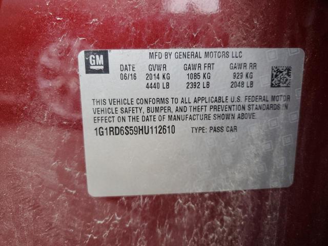 2017 CHEVROLET VOLT PREMI - 1G1RD6S59HU112610