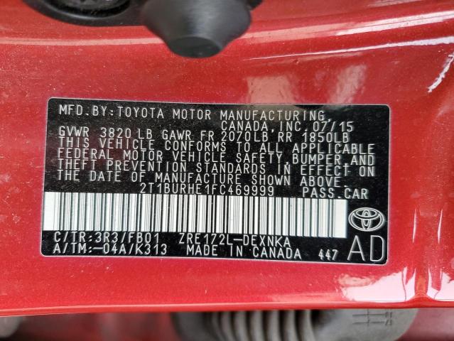 2015 TOYOTA COROLLA L - 2T1BURHE1FC469999