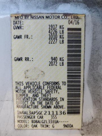 2016 NISSAN ALTIMA 2.5 - 1N4AL3AP5GC211136