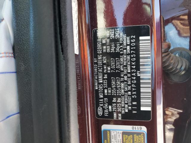2019 KIA SORENTO L - 5XYPG4A34KG571062