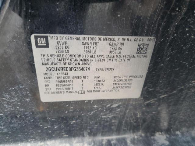 2015 CHEVROLET K1500 SILV - 3GCUKREC0FG354074