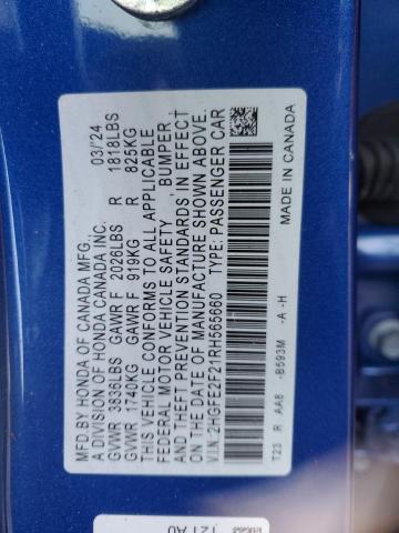 2024 HONDA CIVIC LX - 2HGFE2F21RH565660