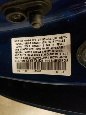 2015 HONDA CIVIC LX 19XFB2F50FE086820