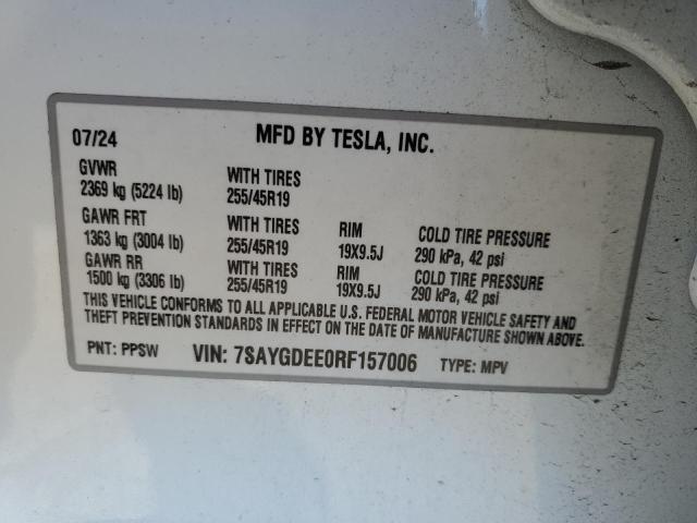 2024 TESLA MODEL Y 7SAYGDEE0RF157006