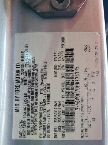 2017 FORD FUSION SE - 3FA6P0H70HR126335