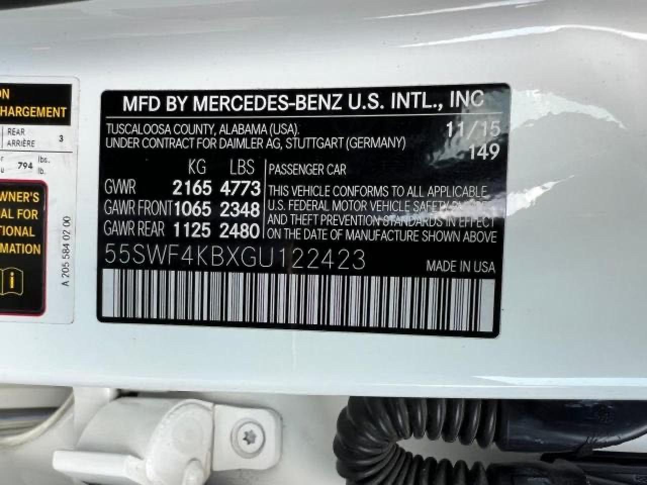 Lot #3046849666 2016 MERCEDES-BENZ C 300 4MAT