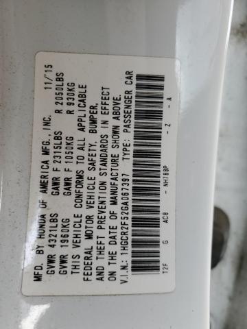 2016 HONDA ACCORD SPO 1HGCR2F52GA067397