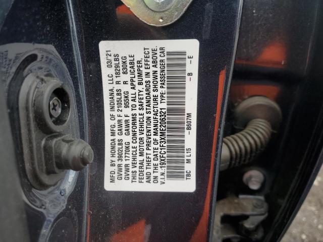 2021 HONDA CIVIC 19XFC1F3XME206321