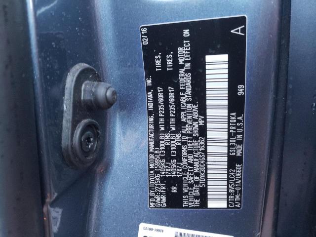 2016 TOYOTA SIENNA XLE - 5TDYK3DC4GS716362