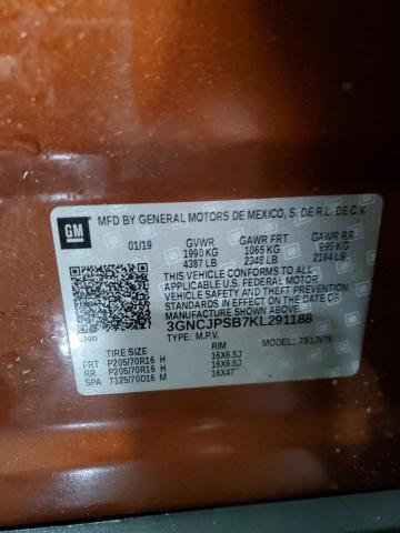 2019 CHEVROLET TRAX 1LT - 3GNCJPSB7KL291188