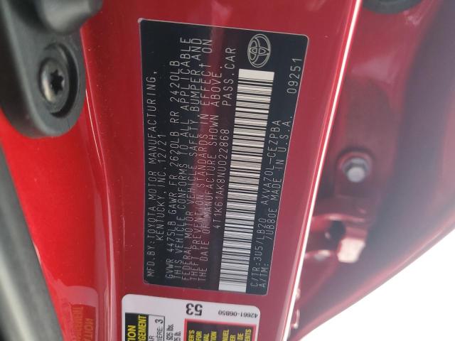 2022 TOYOTA CAMRY XSE - 4T1K61AK8NU022868