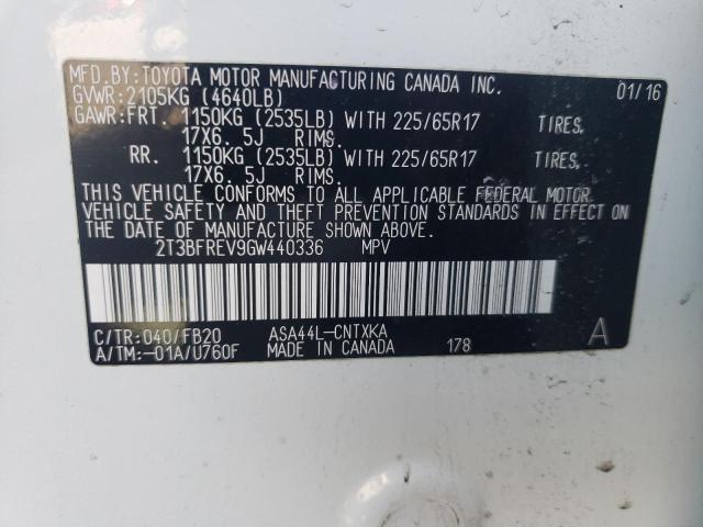 2016 TOYOTA RAV4 LE 2T3BFREV9GW440336