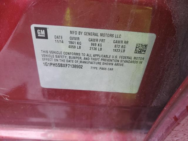 2015 CHEVROLET CRUZE ECO 1G1PH5SBXF7138902