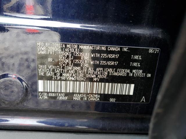 2021 TOYOTA RAV4 XLE 2T3P1RFV9MW210942
