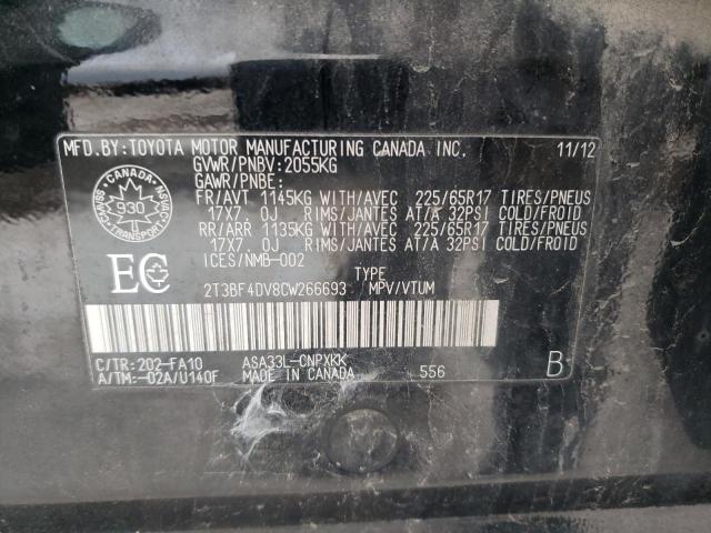 2012 TOYOTA RAV4 - 2T3BF4DV8CW266693