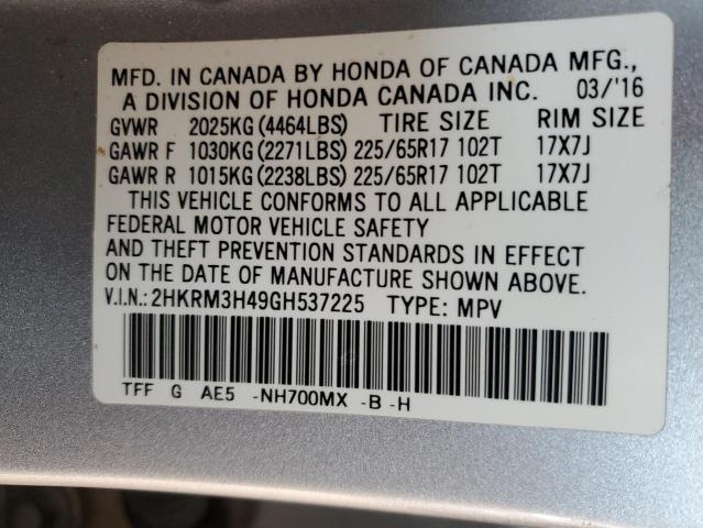 2016 HONDA CR-V SE - 2HKRM3H49GH537225