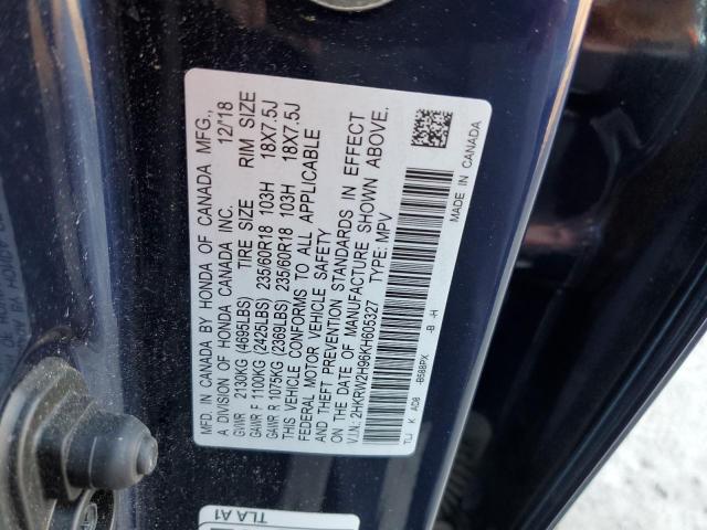 2019 HONDA CR-V TOURI - 2HKRW2H96KH605327