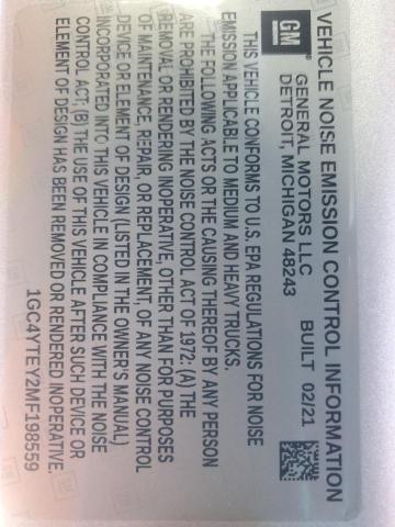 2021 CHEVROLET SILVERADO 1GC4YTEY2MF198559