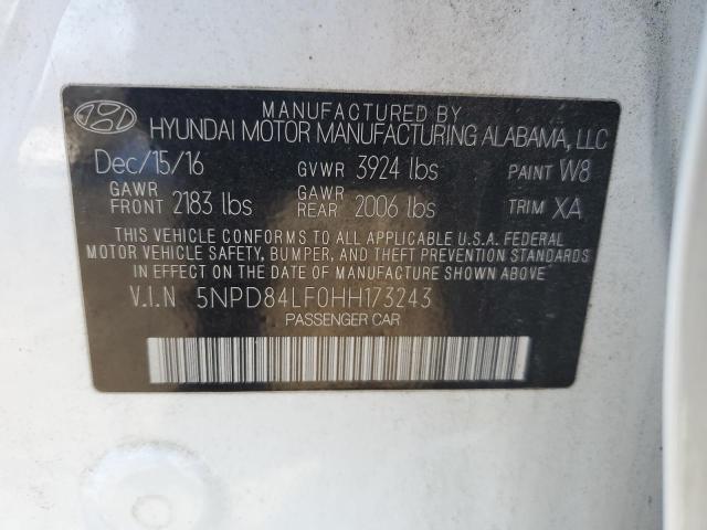 2017 HYUNDAI ELANTRA SE 5NPD84LF0HH173243