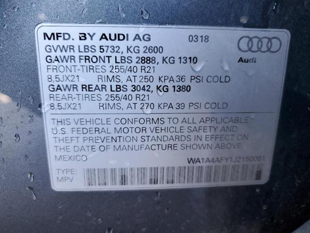 2018 AUDI SQ5 PREMIU WA1A4AFY1J2150081