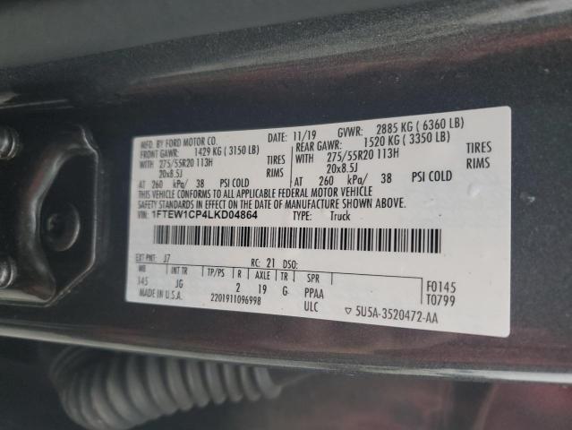 2020 FORD F150 SUPER 1FTEW1CP4LKD04864