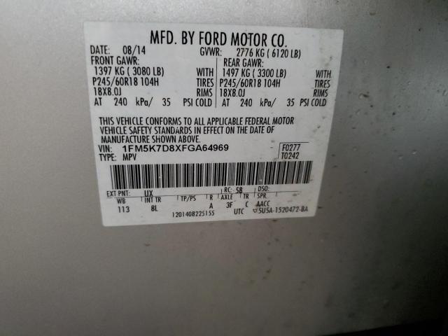 2015 FORD EXPLORER X - 1FM5K7D8XFGA64969