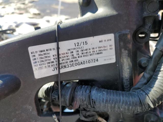 2016 YAMAHA FZ09 JYARN33E0GA010724