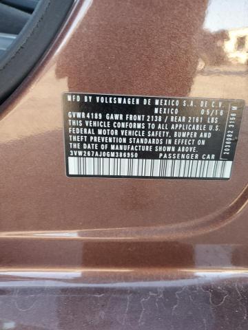 2016 VOLKSWAGEN JETTA S - 3VW267AJ0GM386950