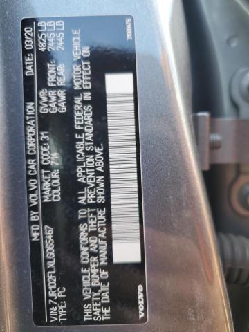 2020 VOLVO S60 T5 INS 7JR102FLXLG065467