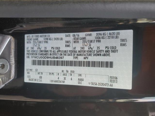 2017 FORD ESCAPE SE - 1FMCU0GD9HUB48397