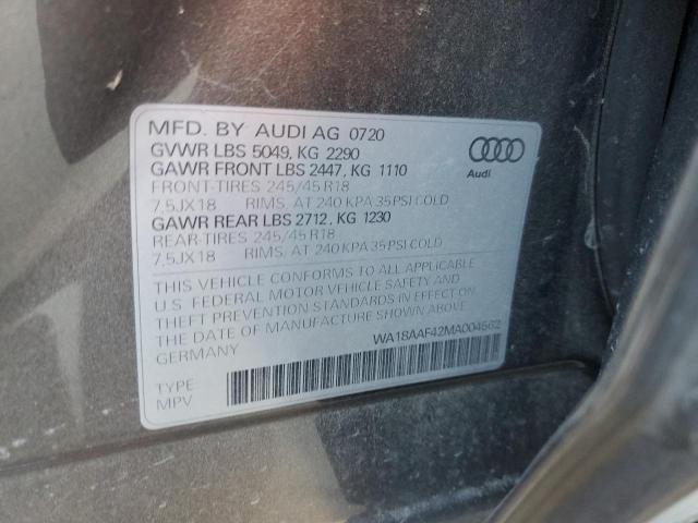 2021 AUDI A4 ALLROAD WA18AAF42MA004562