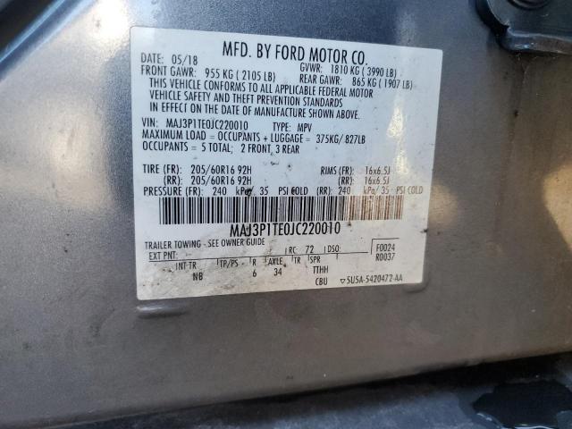 2018 FORD ECOSPORT S MAJ3P1TE0JC220010