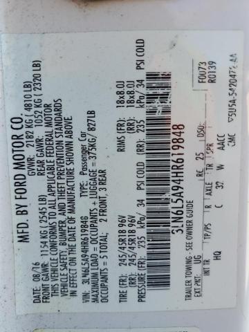 2017 LINCOLN MKZ PREMIE 3LN6L5A94HR619848