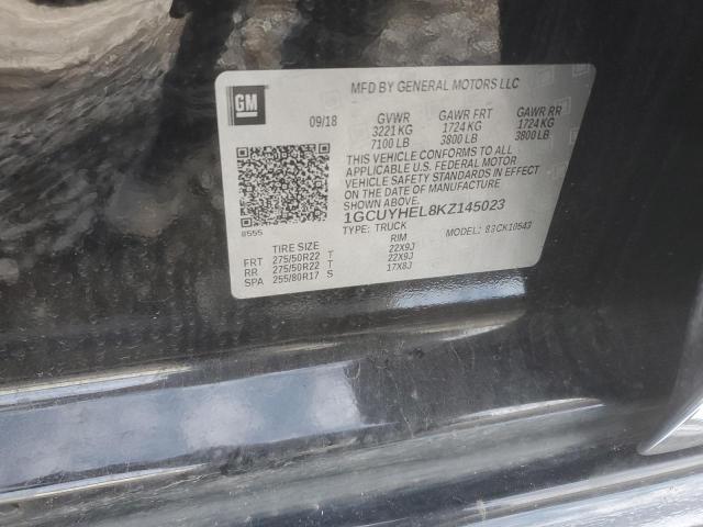 2019 CHEVROLET SILVERADO - 1GCUYHEL8KZ145023