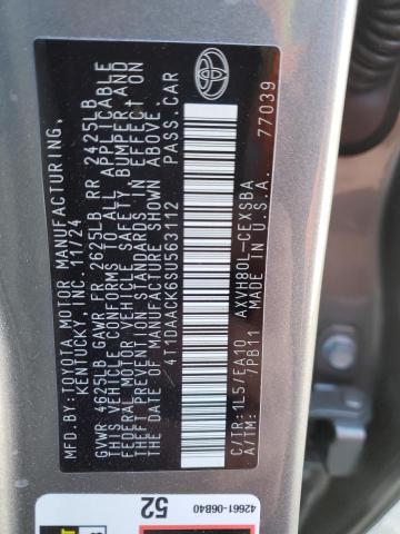 2025 TOYOTA CAMRY XSE 4T1DAACK6SU563112