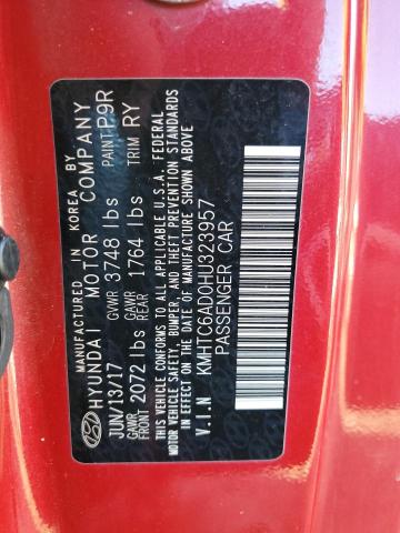 2017 HYUNDAI VELOSTER - KMHTC6AD0HU323957