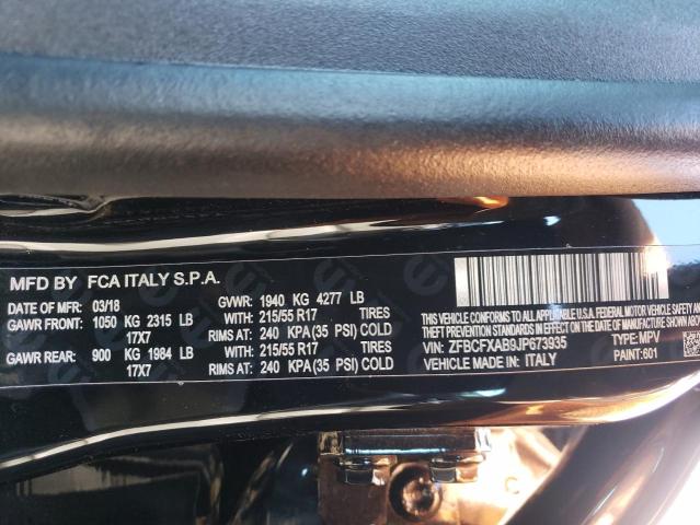 2018 FIAT 500X POP ZFBCFXAB9JP673935
