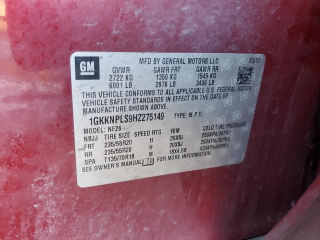 2017 GMC ACADIA DEN 1GKKNPLS9HZ275149