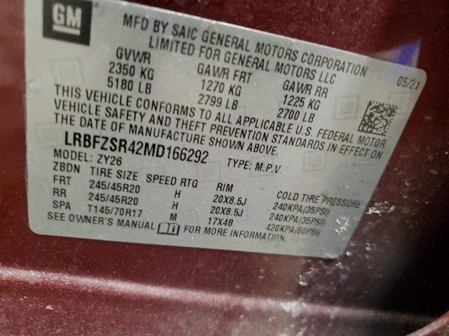 2021 BUICK ENVISION A LRBFZSR42MD166292