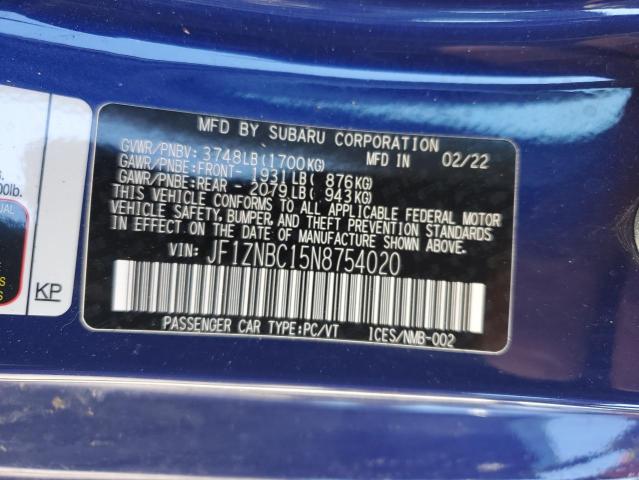 2022 TOYOTA GR 86 JF1ZNBC15N8754020