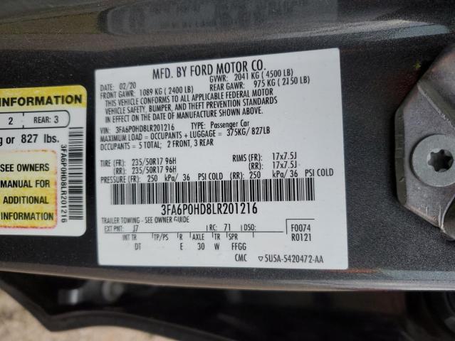 2020 FORD FUSION SE - 3FA6P0HD8LR201216