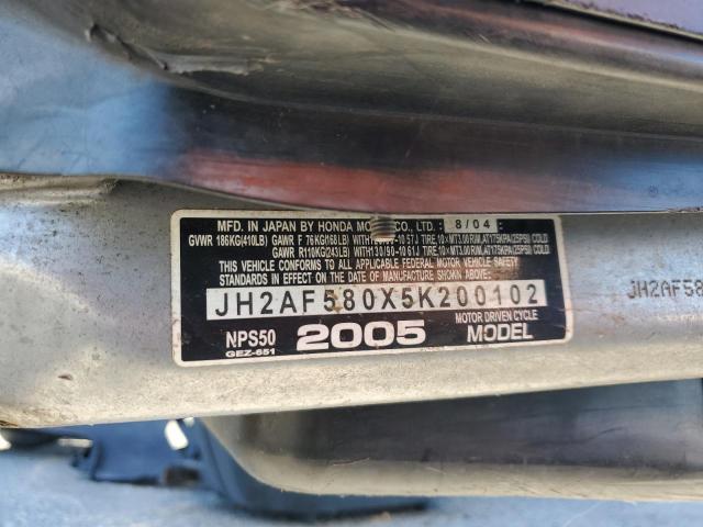 2005 HONDA RUCKUS JH2AF580X5K200102