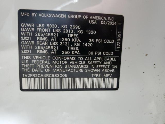 2024 VOLKSWAGEN ATLAS SEL - 1V2FR2CA4RC583005