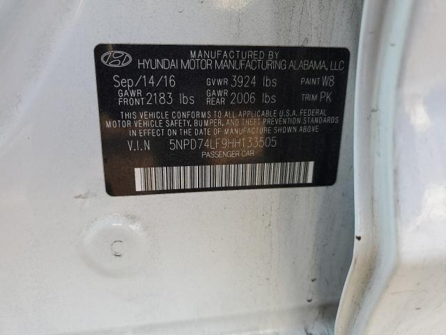 2017 HYUNDAI ELANTRA SE 5NPD74LF9HH133505
