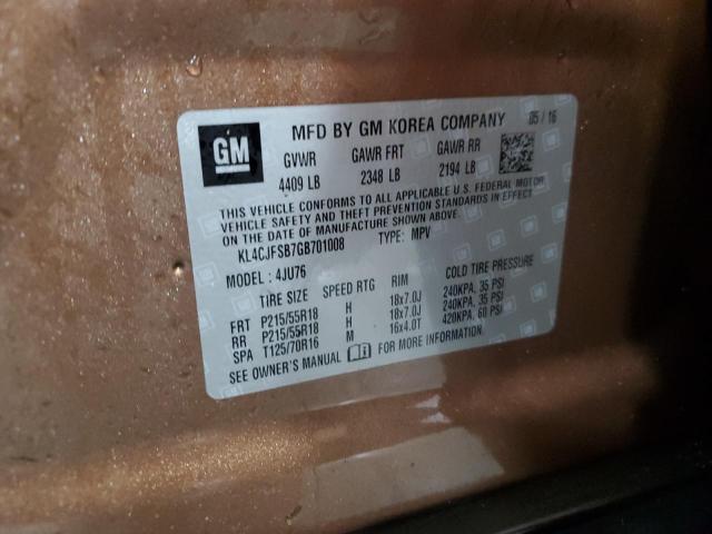 2016 BUICK ENCORE CON - KL4CJFSB7GB701008