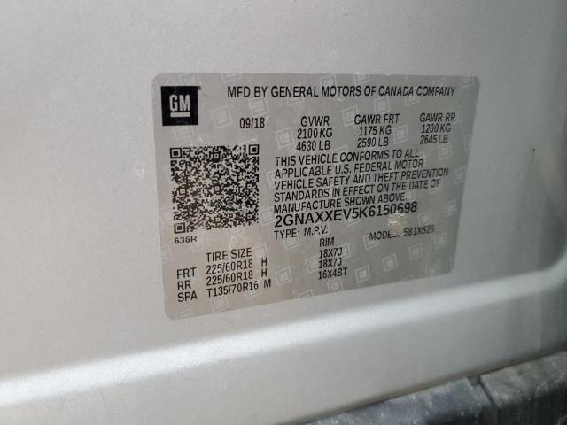 2019 CHEVROLET EQUINOX PR 2GNAXXEV5K6150698