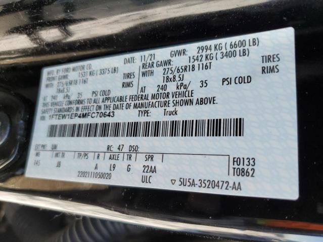 2021 FORD F150 SUPER - 1FTEW1EP4MFC70643