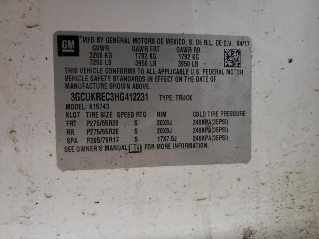 2017 CHEVROLET SILVERADO - 3GCUKREC3HG412231